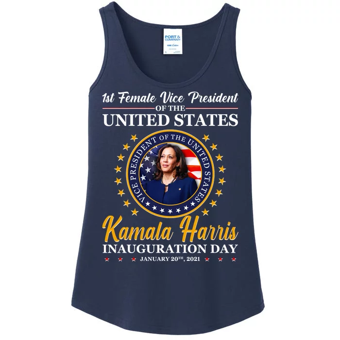 1st First Female Vice President of the United States Kamala Harris Ladies Essential Tank