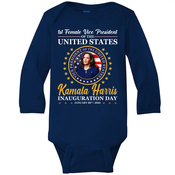 1st First Female Vice President of the United States Kamala Harris Baby Long Sleeve Bodysuit