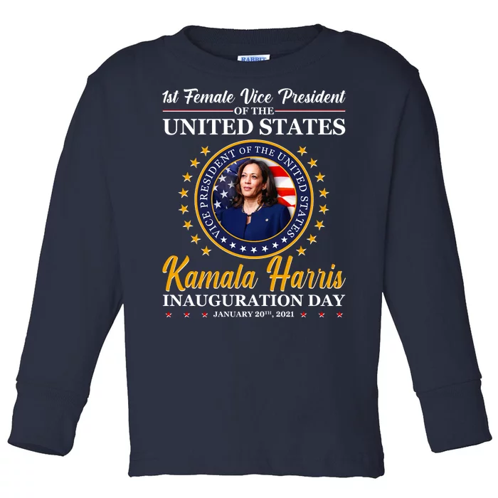 1st First Female Vice President of the United States Kamala Harris Toddler Long Sleeve Shirt