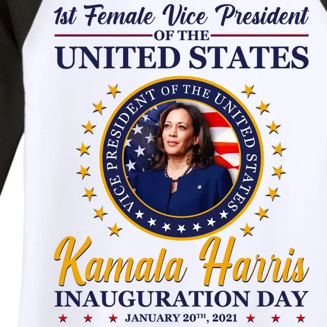 1st First Female Vice President of the United States Kamala Harris Women's Tri-Blend 3/4-Sleeve Raglan Shirt