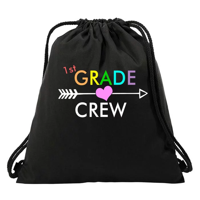 1st Grade Crew Arrow Heart Drawstring Bag