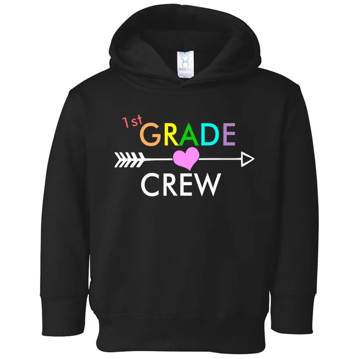 1st Grade Crew Arrow Heart Toddler Hoodie