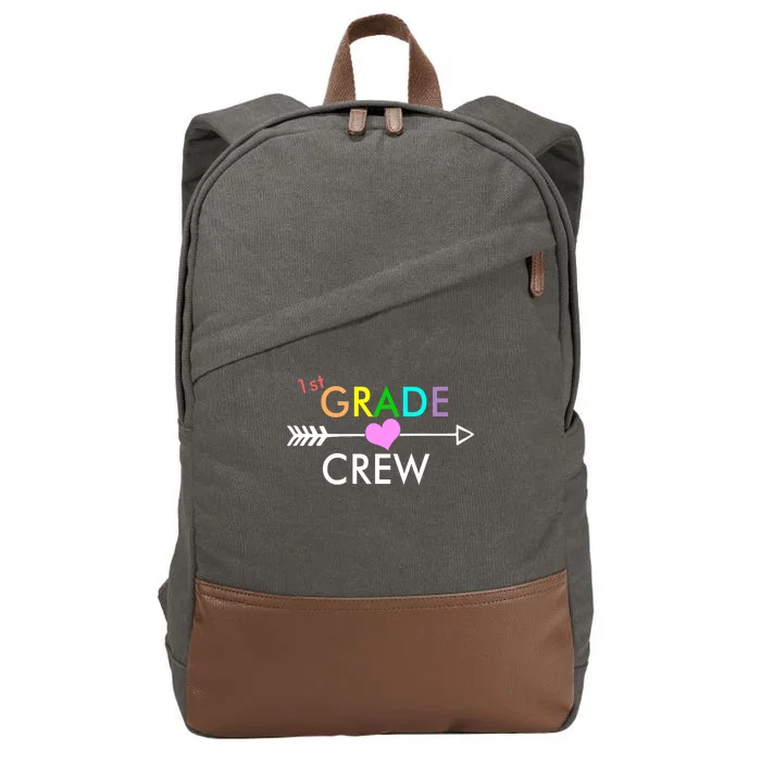 1st Grade Crew Arrow Heart Cotton Canvas Backpack