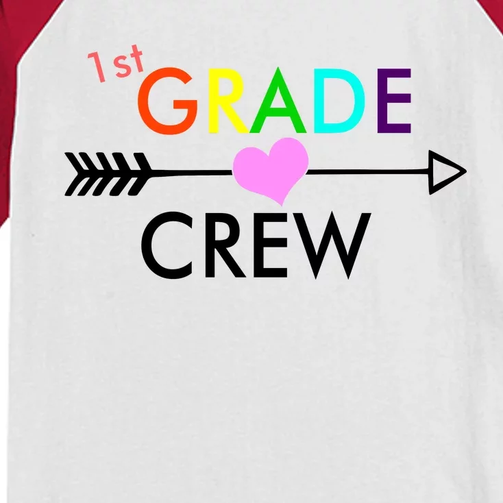 1st Grade Crew Arrow Heart Kids Colorblock Raglan Jersey