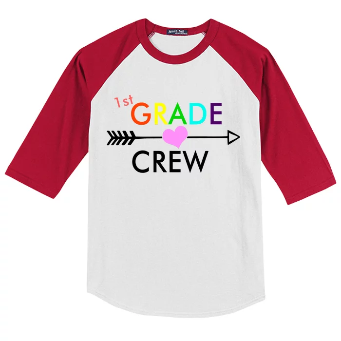 1st Grade Crew Arrow Heart Kids Colorblock Raglan Jersey