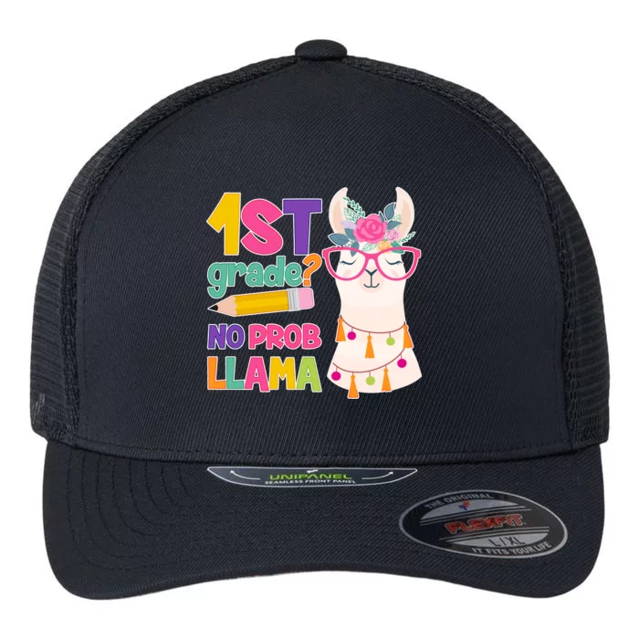 1st Grade? No Prob Llama Flexfit Unipanel Trucker Cap