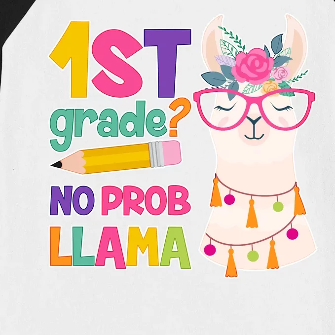 1st Grade? No Prob Llama Baseball Sleeve Shirt