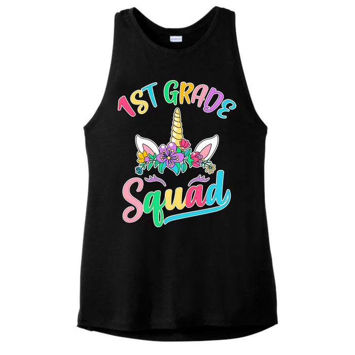 1st Grade Unicorn Squad Ladies Tri-Blend Wicking Tank