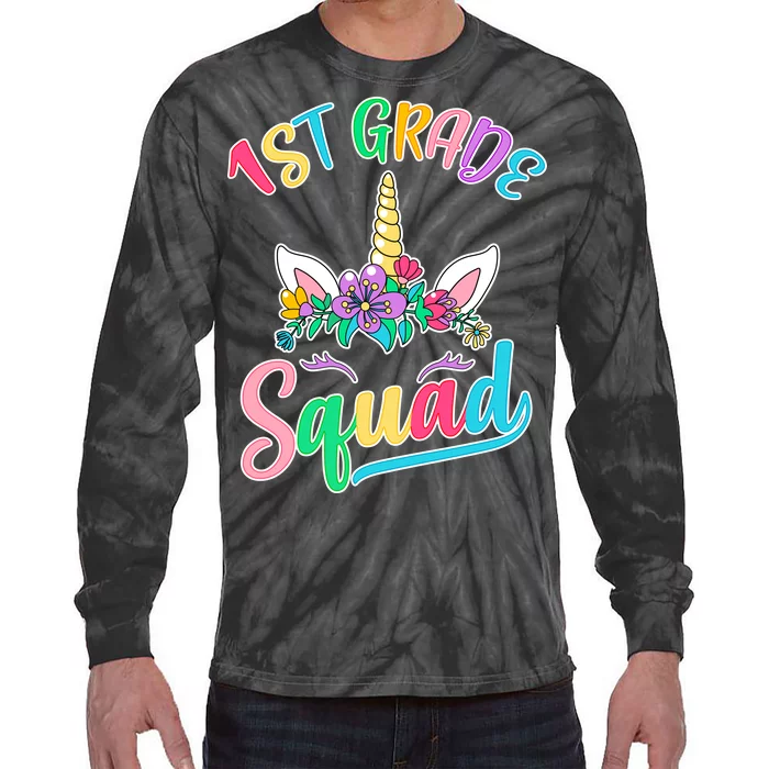 1st Grade Unicorn Squad Tie-Dye Long Sleeve Shirt