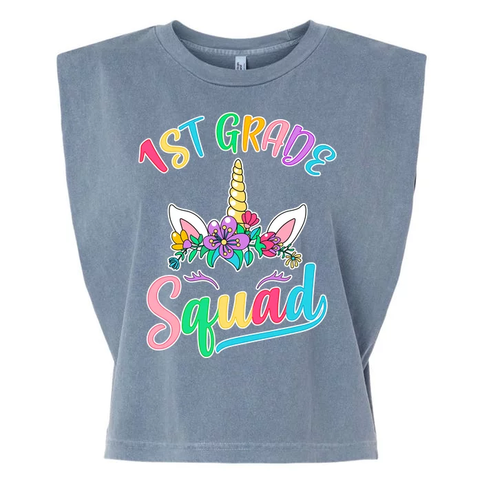 1st Grade Unicorn Squad Garment-Dyed Women's Muscle Tee