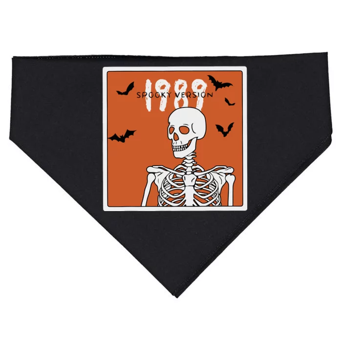 1989 Spooky Version Halloween Skeleton In My Spooky Era USA-Made Doggie Bandana