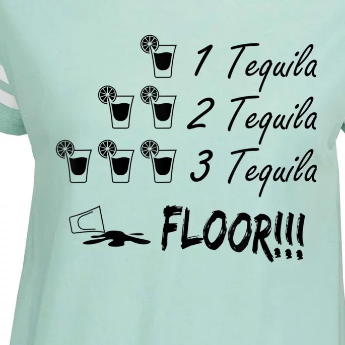 1 Tequila 2 Tequila 3 Tequila Floor Funny Party Drinking GIFT Enza Ladies Jersey Football T-Shirt