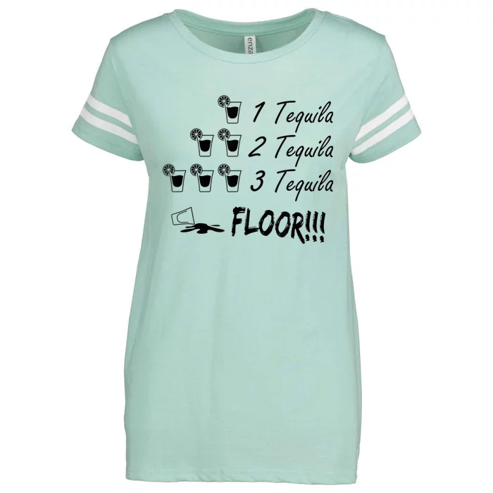 1 Tequila 2 Tequila 3 Tequila Floor Funny Party Drinking GIFT Enza Ladies Jersey Football T-Shirt