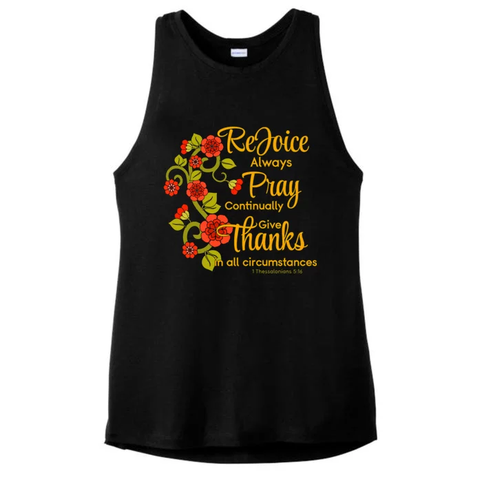 1 Thessalonians 5:1618 Rejoice Always Pray Give Thanks Gift Ladies Tri-Blend Wicking Tank