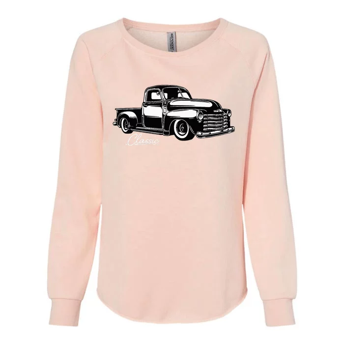 1950S Truck Classic Design Womens California Wash Sweatshirt