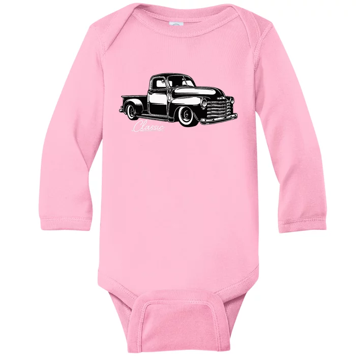 1950S Truck Classic Design Baby Long Sleeve Bodysuit