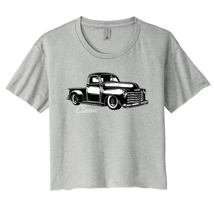 1950S Truck Classic Design Women's Crop Top Tee