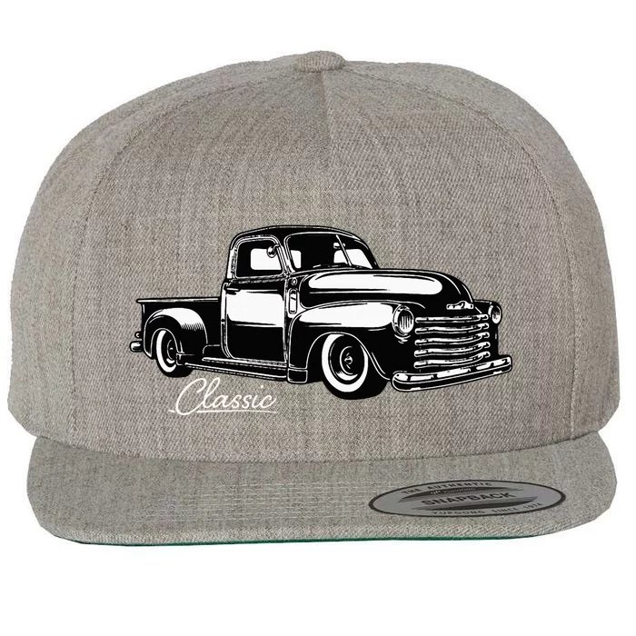 1950S Truck Classic Design Wool Snapback Cap