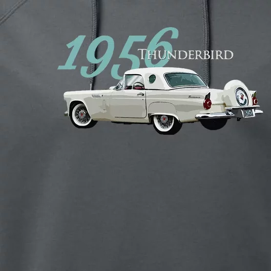 1956 Thunderbird Classic American Sports Car 1950s Performance Fleece Hoodie