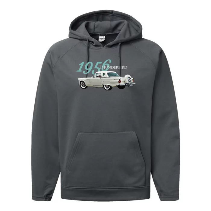 1956 Thunderbird Classic American Sports Car 1950s Performance Fleece Hoodie