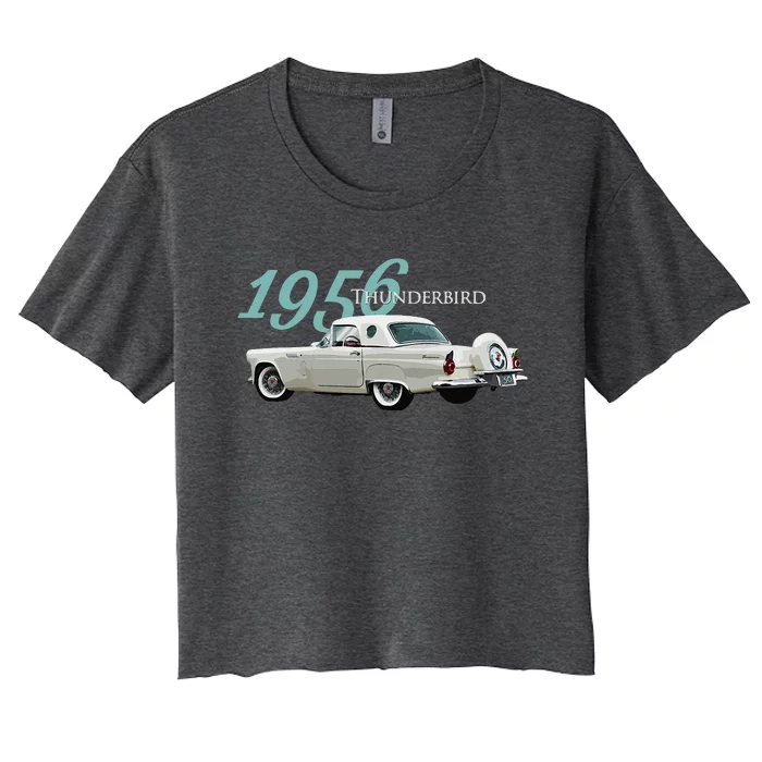 1956 Thunderbird Classic American Sports Car 1950s Women's Crop Top Tee