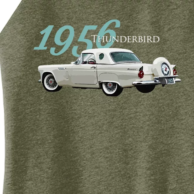 1956 Thunderbird Classic American Sports Car 1950s Women’s Perfect Tri Rocker Tank