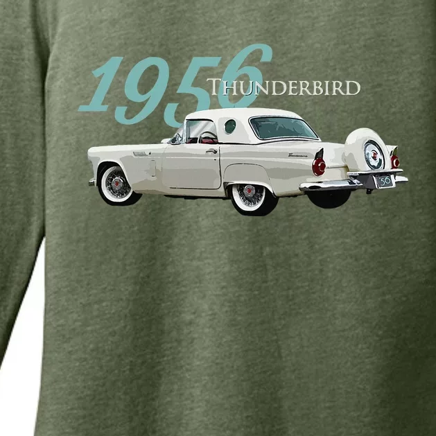 1956 Thunderbird Classic American Sports Car 1950s Womens CVC Long Sleeve Shirt