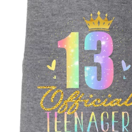 13 Teenager Crown 13 Year Old Tie Dye 13th Birthday Doggie 3-End Fleece Hoodie