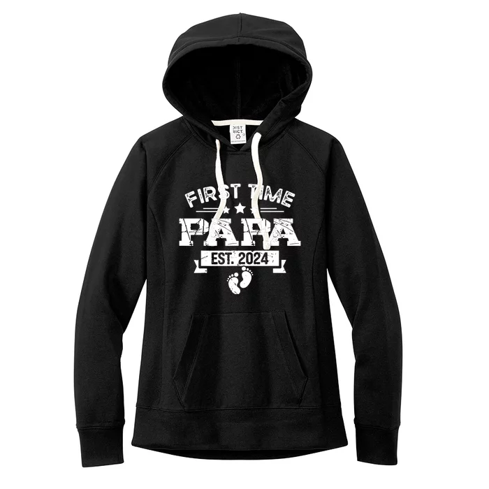 1st Time Dad 2024 New First Fathers Day Soon To Be Papa Women's Fleece Hoodie