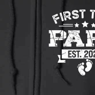 1st Time Dad 2024 New First Fathers Day Soon To Be Papa Full Zip Hoodie