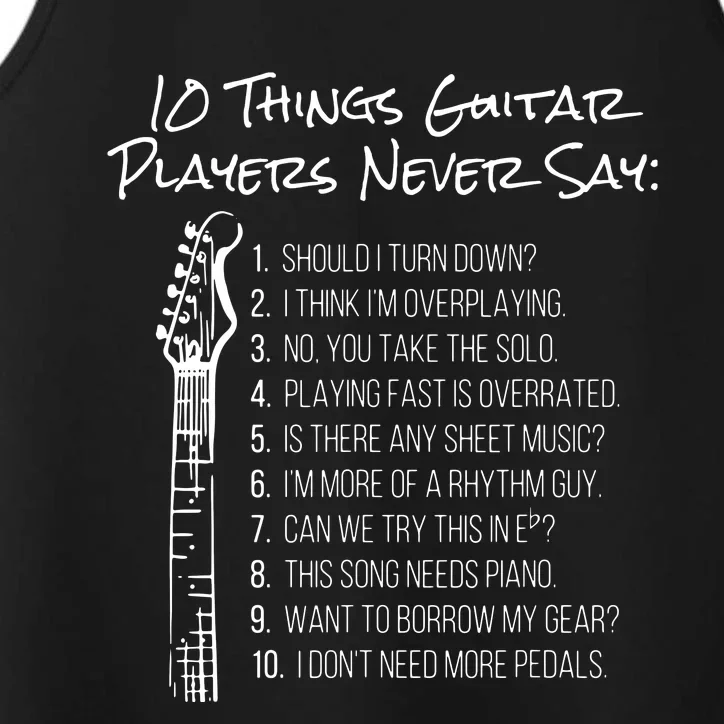 10 Things Guitar Players Never Say Funny Electric Guitar Performance Tank