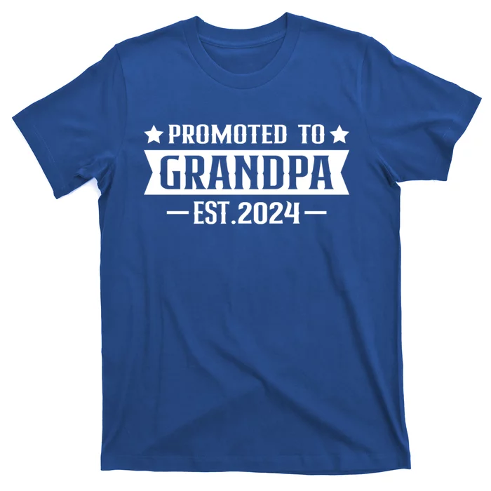 1st Time Grandpa Est 2024 Gift New First Time Grandpa 2024 Funny Gift T-Shirt