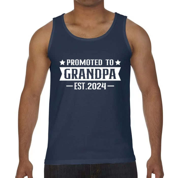 1st Time Grandpa Est 2024 Gift New First Time Grandpa 2024 Funny Gift Comfort Colors® Tank Top