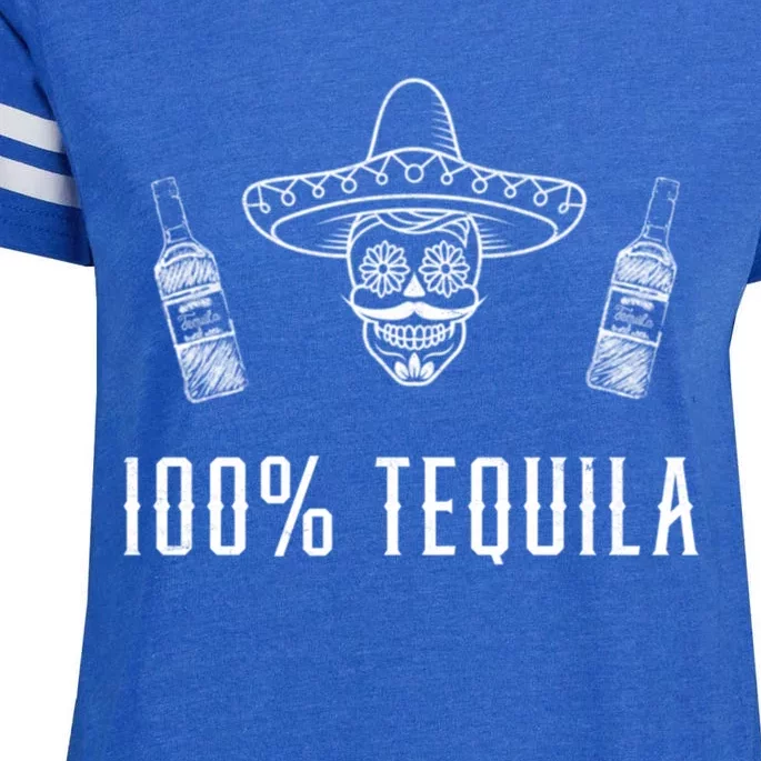 100% Tequila Mexican Cinco De Mayo Cinco De O Mexico Meaningful Gift Enza Ladies Jersey Football T-Shirt