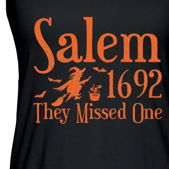 1692 They Missed One Salem Wos Halloween Distressed Ladies Essential Flowy Tank