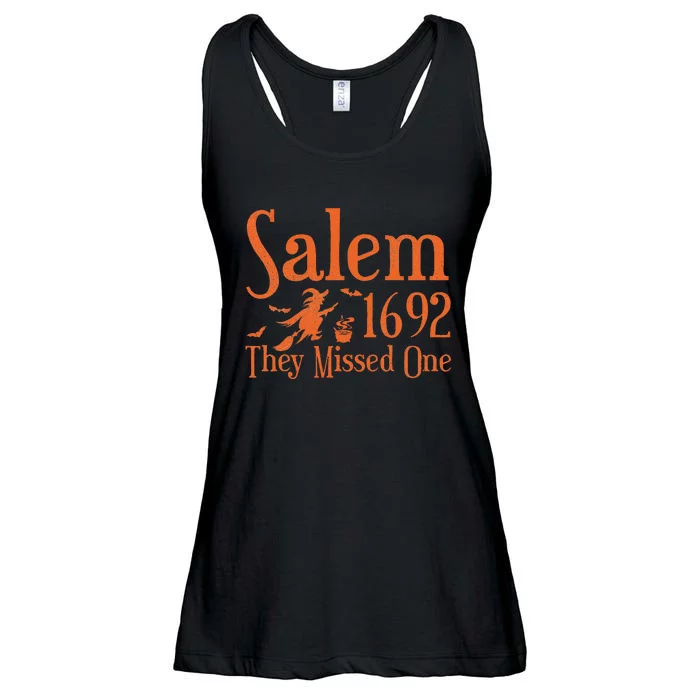 1692 They Missed One Salem Wos Halloween Distressed Ladies Essential Flowy Tank