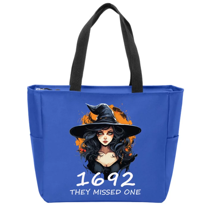 1692 They Missed One Funny Salem Halloween Cute Gift Zip Tote Bag