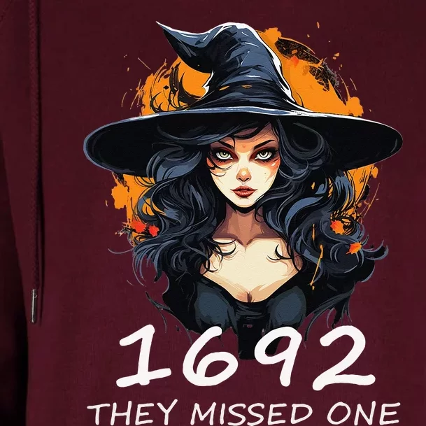 1692 They Missed One Funny Salem Halloween Womens Funnel Neck Pullover Hood