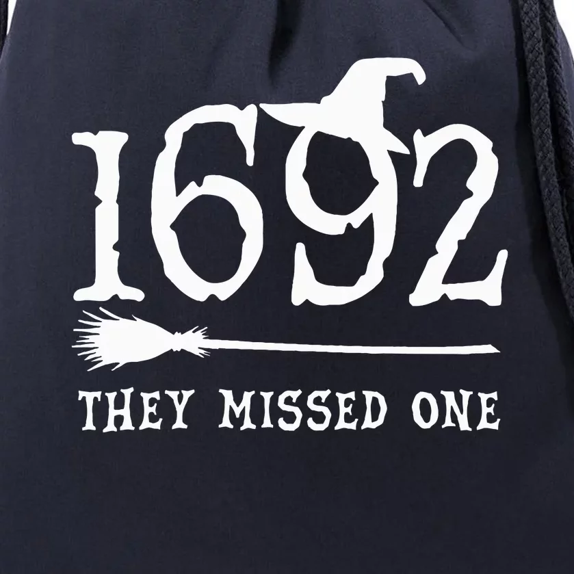 1692 They Missed One Halloween Feminist Witch Trials Drawstring Bag