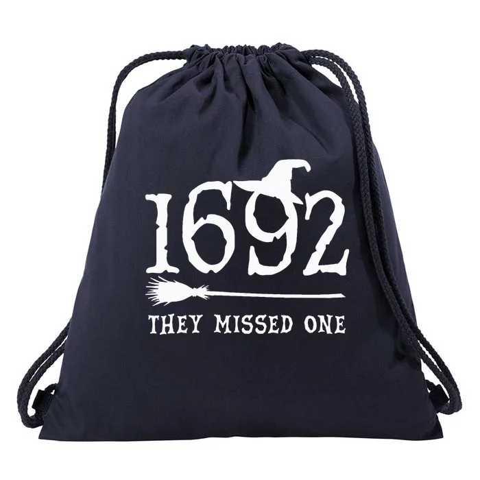 1692 They Missed One Halloween Feminist Witch Trials Drawstring Bag