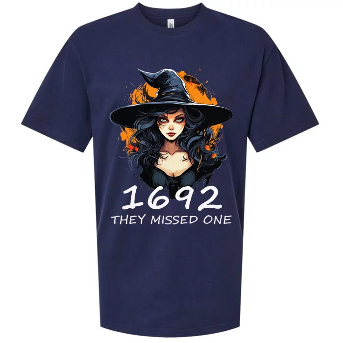 1692 They Missed One Funny Salem Halloween Sueded Cloud Jersey T-Shirt