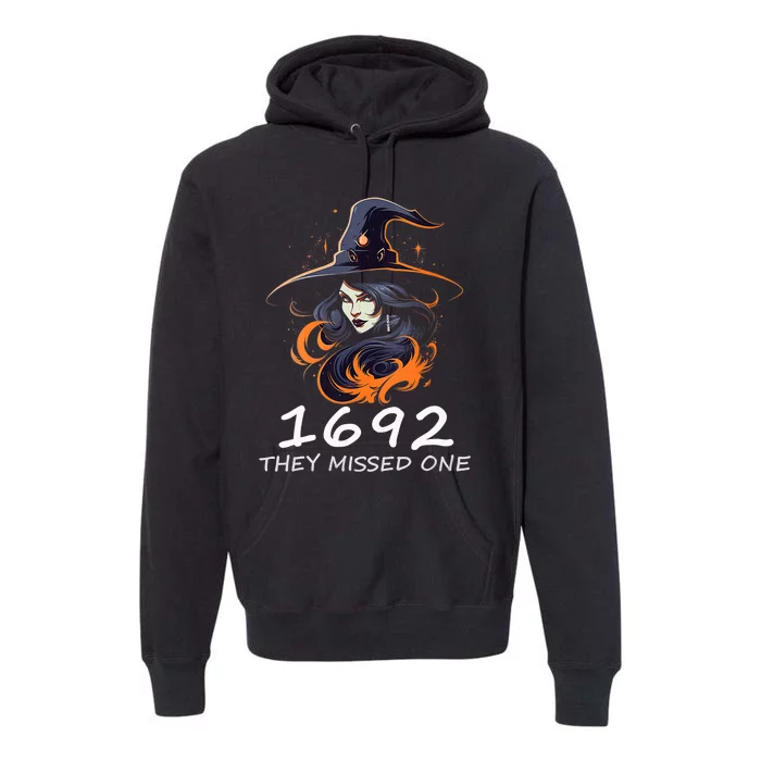 1692 They Missed One Funny Salem Halloween Men Women Premium Hoodie