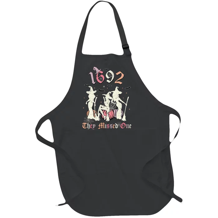 1692 They Missed One Salem You Missed One Halloween 1692 Full-Length Apron With Pocket