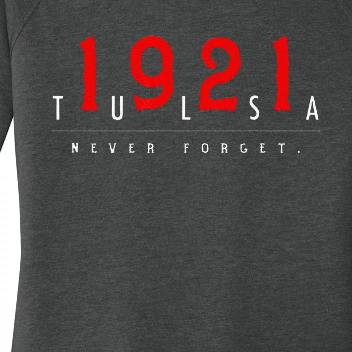 1921 Tulsa Oklahoma Black Wall Street Never Forget Graphic Women's Perfect Tri Tunic Long Sleeve Shirt