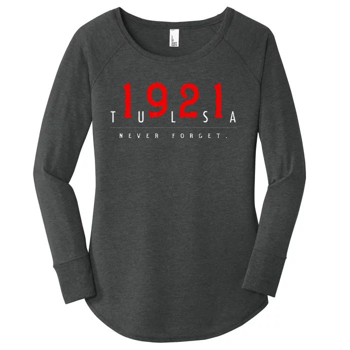 1921 Tulsa Oklahoma Black Wall Street Never Forget Graphic Women's Perfect Tri Tunic Long Sleeve Shirt