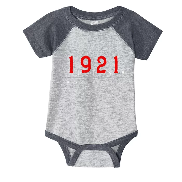 1921 Tulsa Oklahoma Black Wall Street Never Forget Graphic Infant Baby Jersey Bodysuit