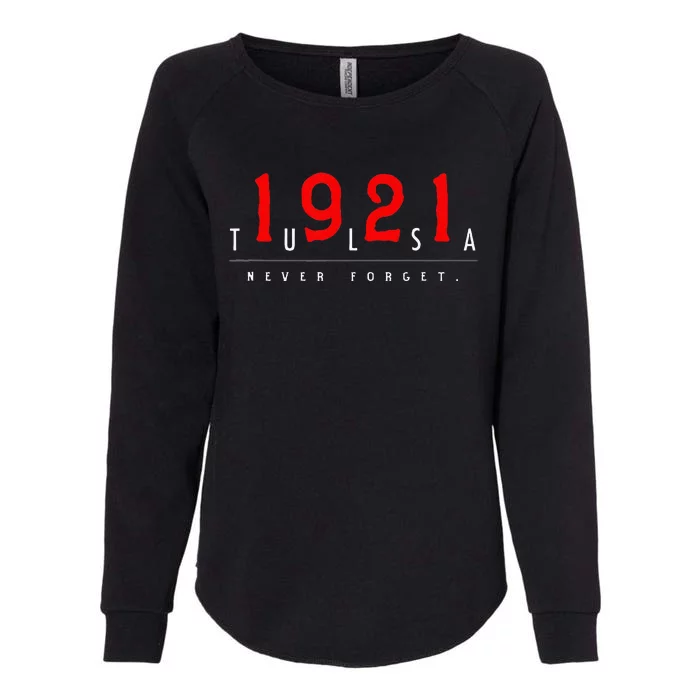 1921 Tulsa Oklahoma Black Wall Street Never Forget Graphic Womens California Wash Sweatshirt