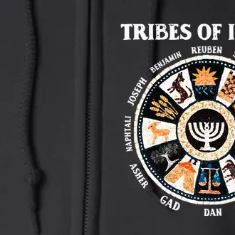 12 Twelve Tribes Of Israel Hebrew Israelite Judah Jerusalem Full Zip Hoodie