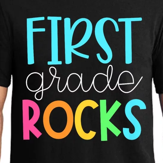 1st Teacher Team First Grade Rocks First Day Of Back To School Pajama Set