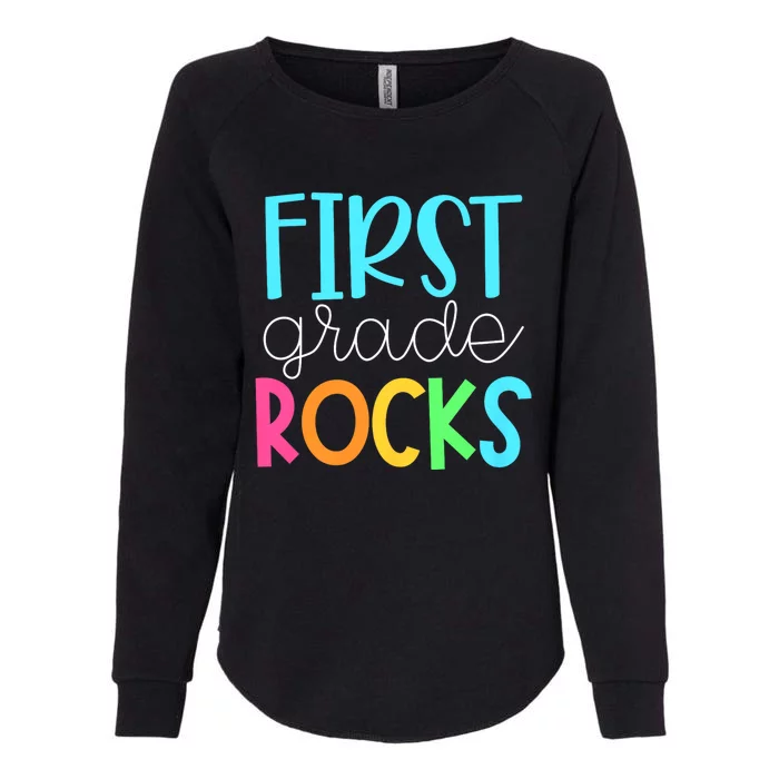 1st Teacher Team First Grade Rocks First Day Of Back To School Womens California Wash Sweatshirt